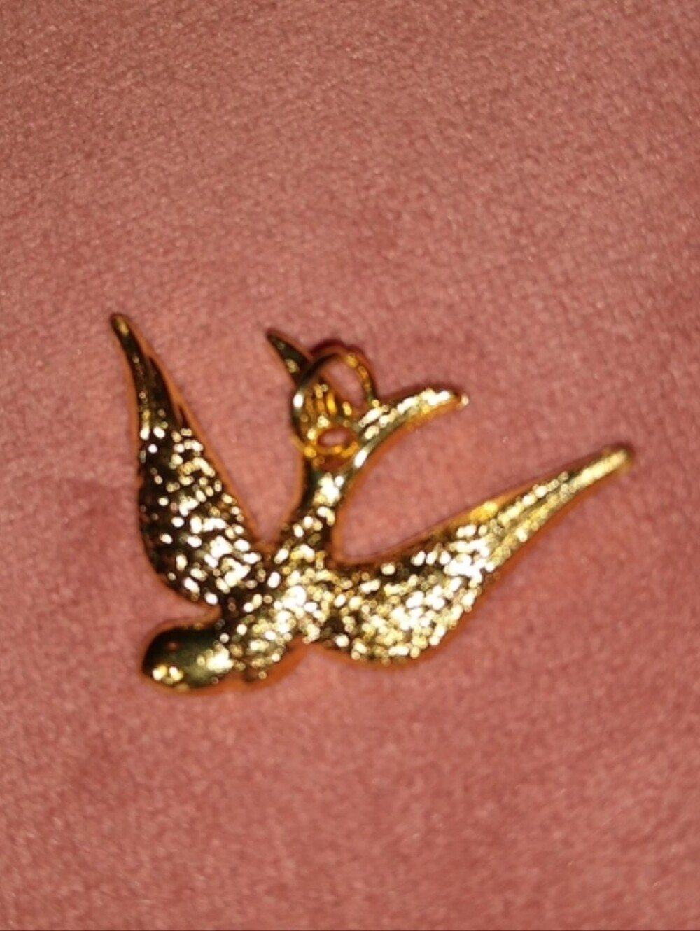 Gold Flying Bird Charm for Necklace or Bracelet Small Swallow Pendant Birds